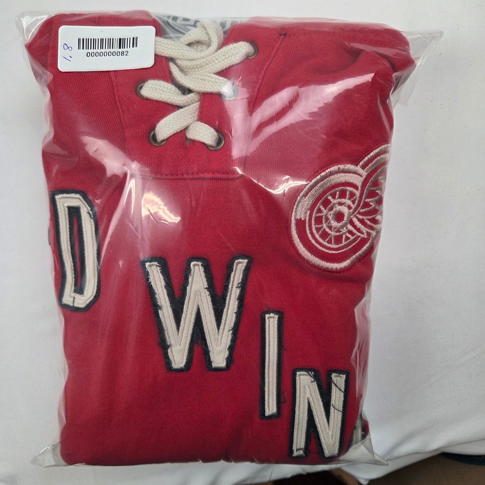 Old Time Hockey Womens Detroit Red Wings Hoodie XL Red Lace Up NHL Sweatshirt - Picture 9 of 9
